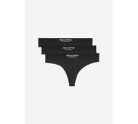 Marc O'Polo Damen-Strings Essentials Woven – 3er Pack, Logobund, Bio-Baumwolle Stretch, Schwarz XL