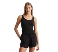 Tanktop MARC O'POLO "Essentials", Damen, Gr. XL, schwarz, Jersey, Obermaterial: 95% Baumwolle, 5% Elasthan, unifarben, figurbetont hüftlang, Rundhals, Tops Tanktop, mit kleinem Logo am Saum (24263806-