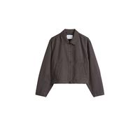 Hemdjacke MARC O'POLO, Damen, Gr. 36, burnt coffee, Twill, Obermaterial: 54% Baumwolle, 23% Leinen, 23% Lyocell, hüftlang, Jacken, A-Shape aus Organic Cotton-Lyocell-Leinen-Mix (32006438-36) burnt cof