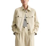 Marc O'Polo Damen Hemdjacke mit Kentkragen Overshirt, Beige (Dry Sand), 32