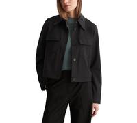 Marc O'Polo Damen Hemdjacke mit Kentkragen Regular Fit, Schwarz (Black), 34