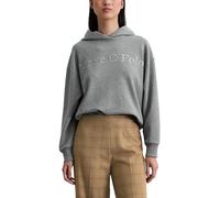 Marc OߴPolo Damen Hoodie aus Bio-Baumwolle mit Logo-Print, Grau (Grey Granite Melange), S