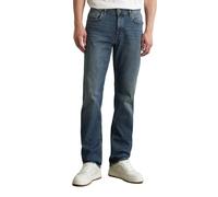Marc O'Polo Damen Jeans Kemi, Blau, Regular Fit, Niedrige Leibhöhe, Bio-Baumwoll-Mix 98%, Gerades Bein, Cross-Hatch-Denim (DE/NL/SE/PL, Bundweite & Schrittlänge, 29, 30, Authentic Mid Wash)