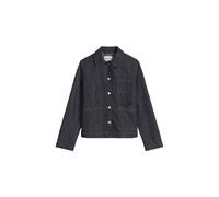 Jeansjacke MARC O'POLO "aus Baumwolle-Leinen-Mix", Damen, Gr. S, rinsed cotton linen wash, Obermaterial: 63% Baumwolle, 37% Leinen, unifarben, casual, regular fit, Langarm ohne Bündchen, Jacken (47093