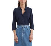 Langarmbluse MARC O'POLO "aus LENZING™ ECOVERO™", Damen, Gr. L, cloudless night, Obermaterial: 94% Viskose, 6% Elasthan, unifarben, Basic, regular fit normal, 3/4-Ärmel normaler Saum, Blusen (44126507
