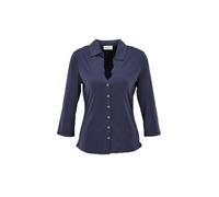 Marc OߴPolo Damen Jerseybluse mit Kentkragen verkürzte Ärmel, Blau (Cloudless Night), S