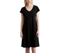 Jerseykleid MARC O'POLO, Damen, Gr. S, N-Gr, schwarz, Single Jersey, Obermaterial: 48% Baumwolle, 48% Modal, 4% Elasthan, casual, A-Linie knieumspielend, V-Ausschnitt, Kurzarm, Kleider (32998612-S) sc