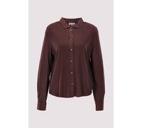 Langarmbluse MARC O'POLO "aus hochwertigem Material-Mix", Damen, Gr. M, schwarz cherry, Obermaterial: 67% Lyocell, 33% Baumwolle, unifarben, oversize normal, Manschette, Blusen (71975447-M) schwarz ch
