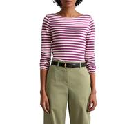 Langarmshirt MARC O'POLO "aus Slubjersey", Damen, Gr. XXL, multi, fresh berry, Obermaterial: 100% Baumwolle, gestreift, Basic, regular fit, U-Boot-Ausschnitt, Langarm normaler Saum, Shirts (25933658-X