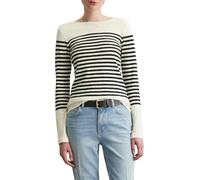 Langarmshirt MARC O'POLO, Damen, Gr. L, bunt (multi, schwarz), Single Jersey, Obermaterial: 100% Baumwolle, casual, U-Boot-Ausschnitt, Langarm, Shirts, im schönen Streifenmuster (44838207-L) multi, sc