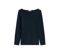 Langarmshirt MARC O'POLO "aus Organic Cotton", Damen, Gr. XXS, blau (maniac midnight), Obermaterial: 100% Baumwolle, unifarben, regular fit, U-Boot-Ausschnitt, normaler Saum, Shirts Langarmshirt (8724