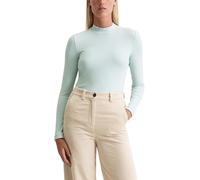 Langarmshirt MARC O'POLO "aus TENCEL™ Modal-Baumwolle-Mix", Damen, Gr. XXL, silbery blau, Obermaterial: 46% Modal, 46% Baumwolle, 8% Elasthan, unifarben, Basic, slim fit, Shirts Langarmshirt (98439028