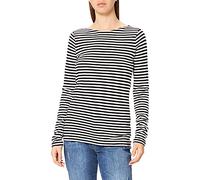 Marc O'Polo Damen Langarmshirt mit U-Boot-Ausschnitt gestreift, Mehrfarbig (Multi/Black), S