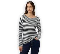 Marc O'Polo Damen Langarmshirt mit U-Boot-Ausschnitt gestreift, Mehrfarbig (Multi/Night Sky), XS