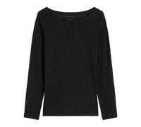 Marc O'Polo Langarmshirt aus Organic Cotton – Damen, 100% Baumwolle, U-Boot-Ausschnitt, Schwarz, S
