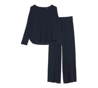 Marc O'Polo Damen Langer Schlafanzug Pyjama Lang Rundhals - 176112, Größe Damen:XXL, Farbe:dunkelblau