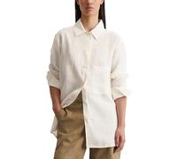 Langarmbluse MARC O'POLO "aus leichter Qualität", Damen, Gr. 44, weiß (weiß cotton), Obermaterial: 100% Leinen, unifarben, elegant, relaxed fit, Langarm Manschette, Blusen (85874236-44) weiß cotton