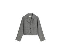 Kurzjacke MARC O'POLO "mit aufgesetzten Taschen", Damen, Gr. 38, slate grau melange, Obermaterial: 100% Leinen, unifarben, regular fit, Manschette, Jacken Kurzjacke (15032518-38) slate grau melange