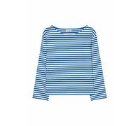 Marc O'Polo Damen Longsleeve Heavy Jersey-Ringel T-Shirt blau (51) S