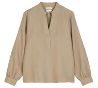 Langarmbluse MARC O'POLO "aus reinem Leinen", Damen, Gr. 42, beige (summer sand), Obermaterial: 100% Leinen, unifarben, elegant, regular fit normal, Langarm Manschette, Blusen (79664622-42) summer san