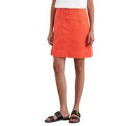 Marc O'Polo Damen Minirock aus Baumwoll-Leinen-Mix Tailored Fit, Rot (Burnt Red), 34