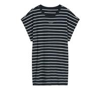 Nachthemd MARC O'POLO "Mix N Match Nightdress", Damen, Gr. XL, N-Gr, schwarz navy gestreift, Jersey, Obermaterial: 100% Baumwolle, Basic kniefrei, Rundhals, Kleider Nachthemd, gestreift, mit Rundhalsa