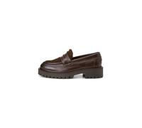 Loafer MARC O'POLO "aus gewachstem Leder und Teddyfell", Damen, Gr. 42, schwarz braun, Obermaterial: 100% Polyester, unifarben, Schuhe Loafer (44604622-42) schwarz braun
