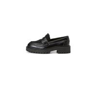 Loafer MARC O'POLO "aus gewachstem Leder und Teddyfell", Damen, Gr. 42, schwarz, Obermaterial: 100% Polyester, unifarben, Schuhe Loafer (91425803-42) schwarz