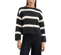 Marc O'Polo Damen Pullover aus Bio-Baumwolle Oversized, Mehrfarbig (Striped/Deep Night Blue), XL