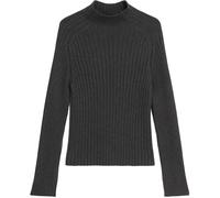 Stehkragenpullover MARC O'POLO "aus Heavy Weight Cotton", Damen, Gr. XL, grau (night grau melange), Obermaterial: 100% Baumwolle, unifarben, Pullover (89472714-XL) night grau melange