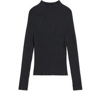 Stehkragenpullover MARC O'POLO "aus Heavy Weight Cotton", Damen, Gr. M, blau (deep night blau), Obermaterial: 100% Baumwolle, unifarben, Pullover (77587121-M) deep night blau