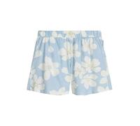 Schlafshorts MARC O'POLO "Mix N Match Cotton", Damen, Gr. XL (46), N-Gr, niagara mist print, Single Jersey, Obermaterial: 100% Baumwolle, bequem kurz, Hosen, mit floralem Print, Gummizug (62766062-XL)