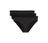 Marc O'Polo Damen Slip 3-Pack blackprint-black2 - Größe S