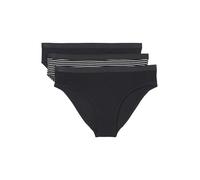 Marc O'Polo Damen Slip 3-Pack Essentials - Dark Navy/Dark Navy Stripe - Größe L