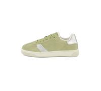 Sneaker MARC O'POLO "aus hochwertigem Rindleder", Damen, Gr. 40, smooth sage, silber metallic, Obermaterial: 100% Leder, unifarben, Schuhe (93046263-40) smooth sage, silber metallic