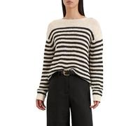 Marc O'Polo Damen Strickpullover gestreift Loose Fit, Mehrfarbig (Stripe/Natural Cotton), M