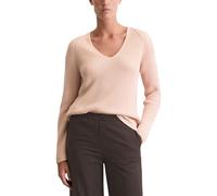 Marc O'Polo Strickpullover Relaxed Fit aus softem Baumwoll-Garn V-Ausschnitt unifarben Damen Rosa L