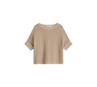 Strickpullover MARC O'POLO "aus Organic Cotton-Leinen-Mix", Damen, Gr. XXL, sandpaper, Obermaterial: 90% Baumwolle, 10% Leinen, unifarben, Rundhals, Pullover Strickpullover (71579861-XXL) sandpaper