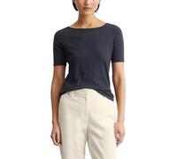 T-Shirt MARC O'POLO "mit U-Boot-Ausschnitt", Damen, Gr. S, blau (maniac midnight), Obermaterial: 100% Baumwolle, unifarben, Basic, regular fit, U-Boot-Ausschnitt, Shirts T-Shirt (67586762-S) maniac mi