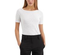 Marc OߴPolo Damen T-Shirt aus Bio-Baumwolle mit U-Boot-Ausschnitt, Weiß (White), M