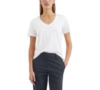 Marc O'Polo Damen T-Shirt (GOTS) V-Ausschnitt Regular Fit 100% Baumwolle Weiß S
