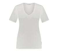 Marc O'Polo Damen T-Shirt B01207251331 V-Ausschnitt Regular Fit 100% Baumwolle Weiß L