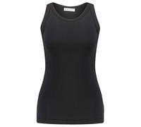 Marc O'Polo Damen Top Shaped Fit aus Ripp-Jersey mit Rundhalsausschnitt Schwarz L