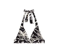 Bandeau-Bikini-Top MARC O'POLO "Abstract Floral AOP", Damen, Gr. XL (46), N-Gr, schwarz, weiß cotton print, Obermaterial: 84% Polyamid, 16% Elasthan, Bikini-Oberteile (23435832-XL) schwarz, weiß cotto
