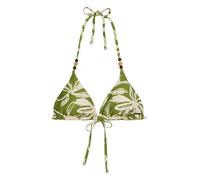 Bandeau-Bikini-Top MARC O'POLO "Shiny Abstract Flower AOP", Damen, Gr. L, N-Gr, golden cypress print, Obermaterial: 84% Polyamid, 16% Elasthan, Bikini-Oberteile (19877603-L) golden cypress print