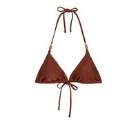 Marc O'Polo Bikini-Oberteil mit Label Print in Mittelbraun, Größe XL