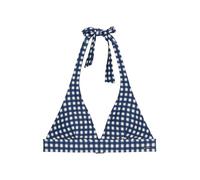 Marc O'Polo Damen Triangel-Bikini-Top Shiny navypeonycheck - Größe M