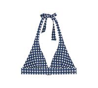 Marc O'Polo Bikini-Oberteil mit Neckholder Modell 'GINGHAM TRIANGLE TOP' in Blau, Größe XS