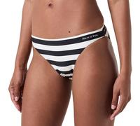 Bikini-Hose MARC O'POLO "Classic Stripes", Damen, Gr. L, N-Gr, schwarz-weiß (schwarz, weiß), Elasthan, Polyamid, längsgestreift, Badehosen Bikini-Hose, mit kleinem Logoschirftzug (64040429-L) schwarz,