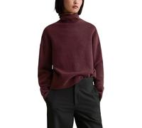 Strickpullover MARC O'POLO DENIM "aus Soft Wool Stretch", Damen, Gr. L, schwarz maroon, Obermaterial: 72% Schurwolle, 26% Polyamid, 2% Elasthan, unifarben, Pullover Strickpullover (56582911-L) schwarz